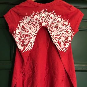 Red Open Back T-Shirt
